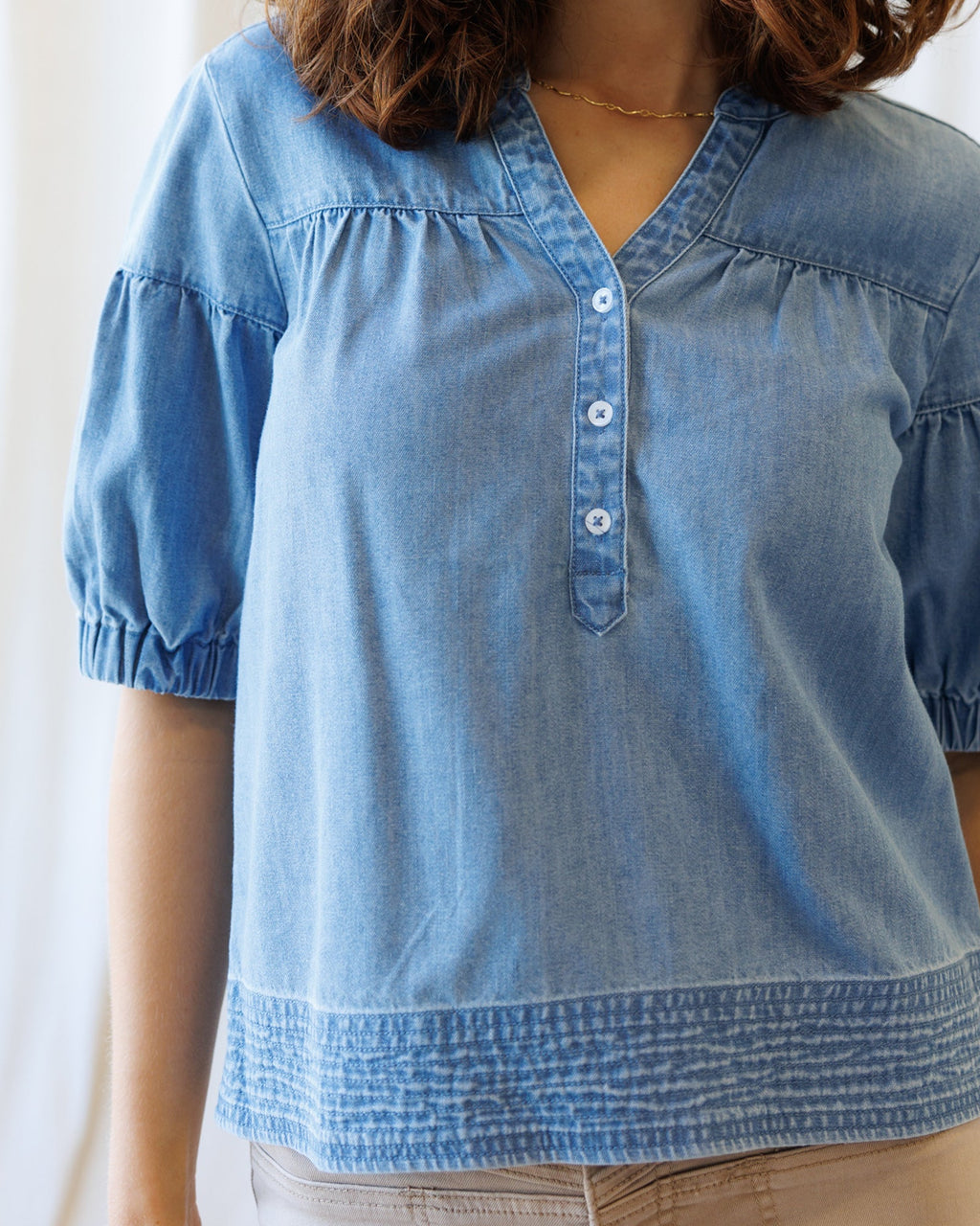 Portside Chambray Popover - Final Sale