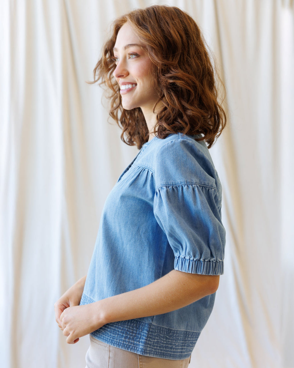 Portside Chambray Popover - Final Sale