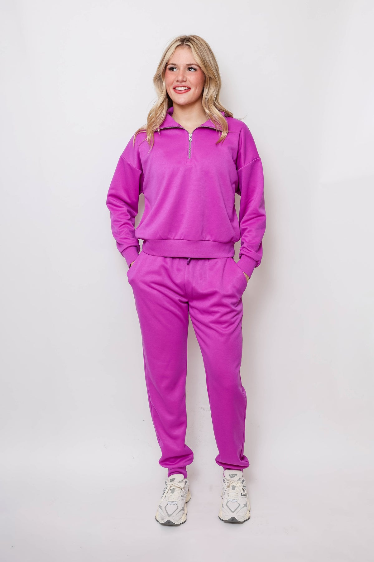 Women's Quarter-Zip Pullover & Jogger Set - Apparel 22