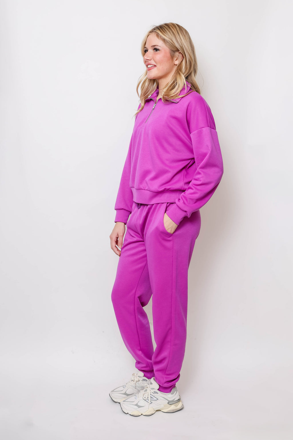 Women's Quarter-Zip Pullover & Jogger Set - Apparel 22