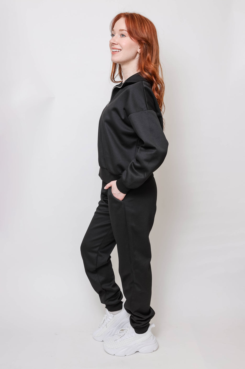 Women's Quarter-Zip Pullover & Jogger Set - Apparel 22