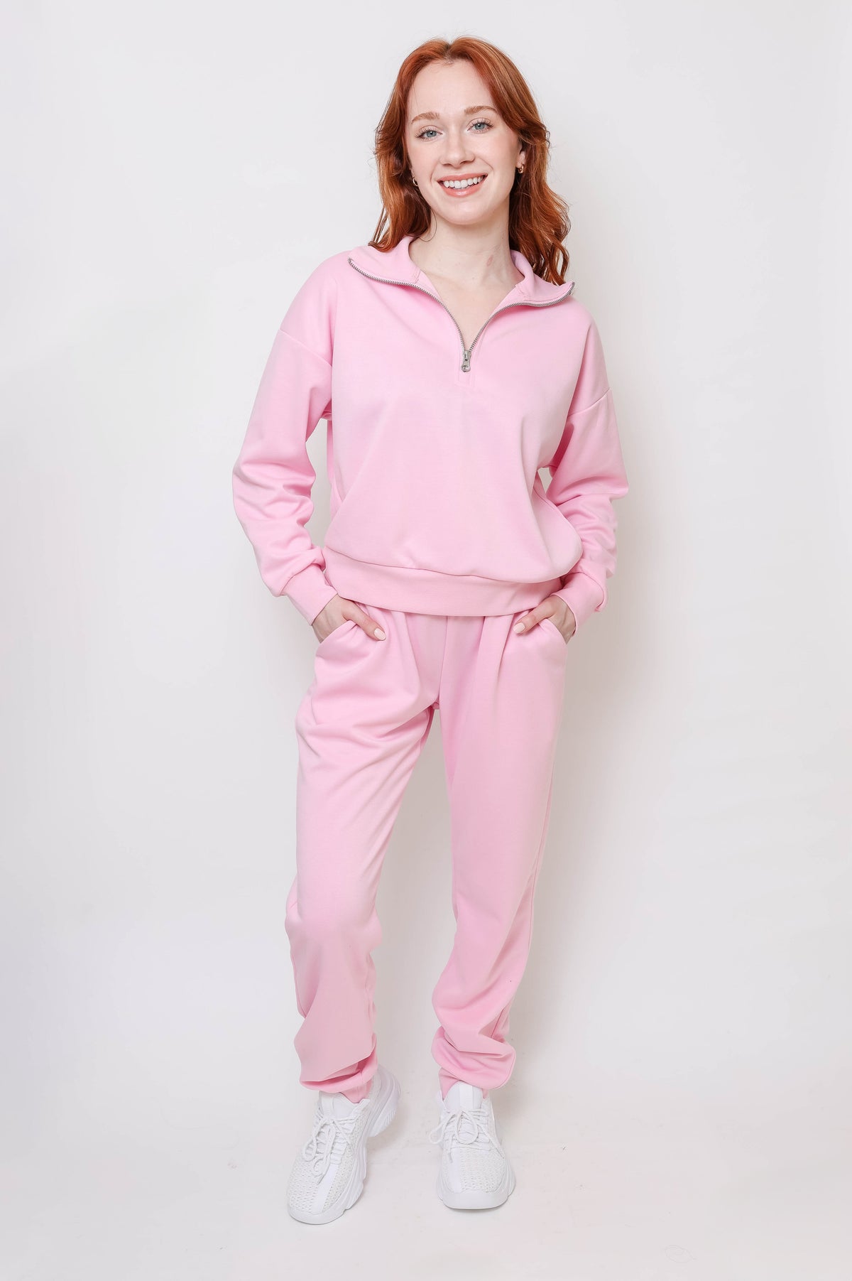 Women's Quarter-Zip Pullover & Jogger Set - Apparel 22
