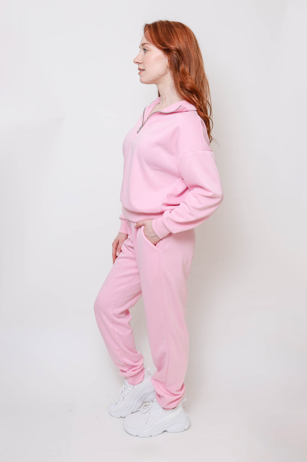 Women's Quarter-Zip Pullover & Jogger Set - Apparel 22