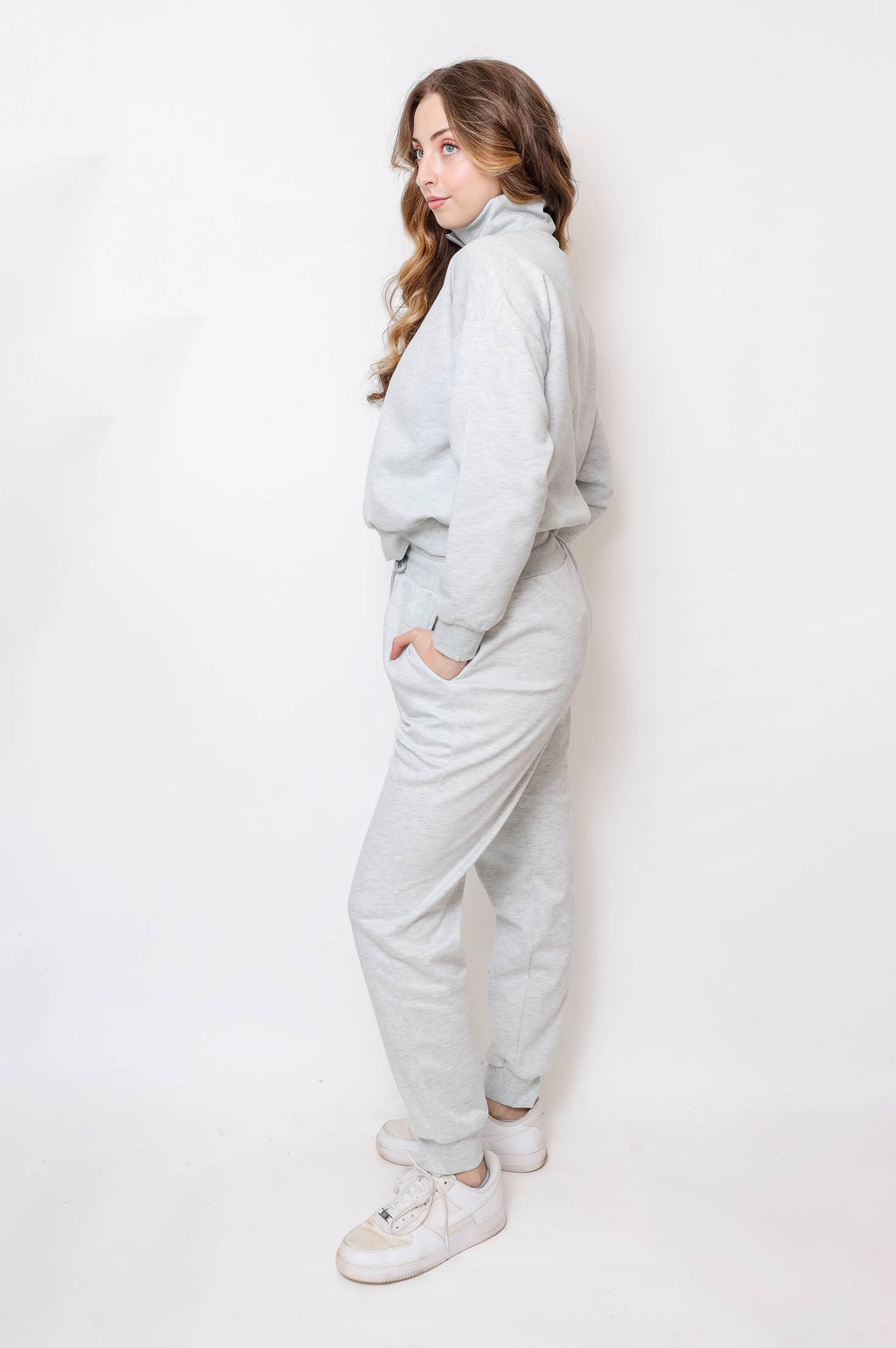 Women's Quarter-Zip Pullover & Jogger Set - Apparel 22