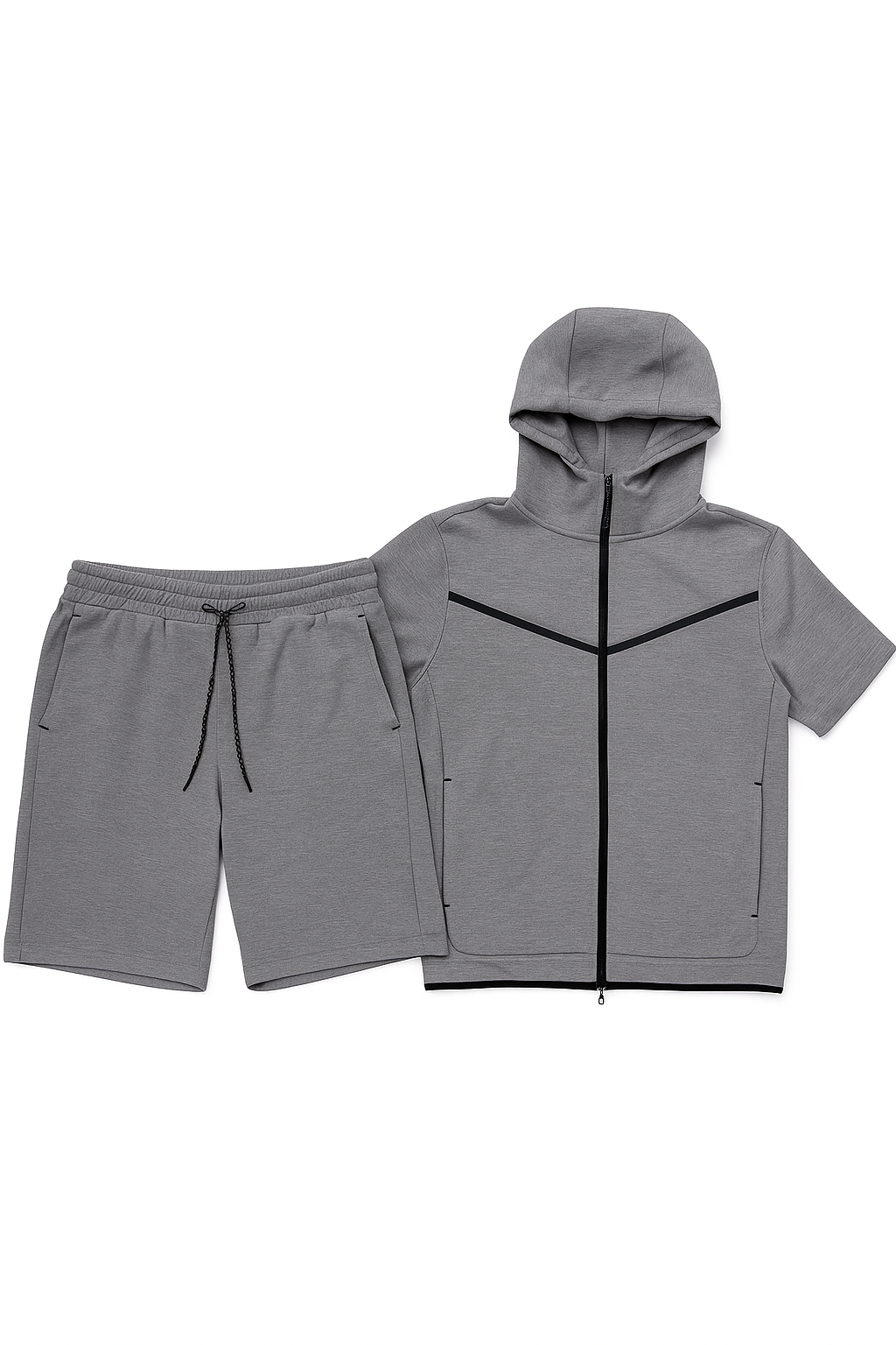 Men’s TechFlex Hooded Zip-Up Short Set - Apparel 22