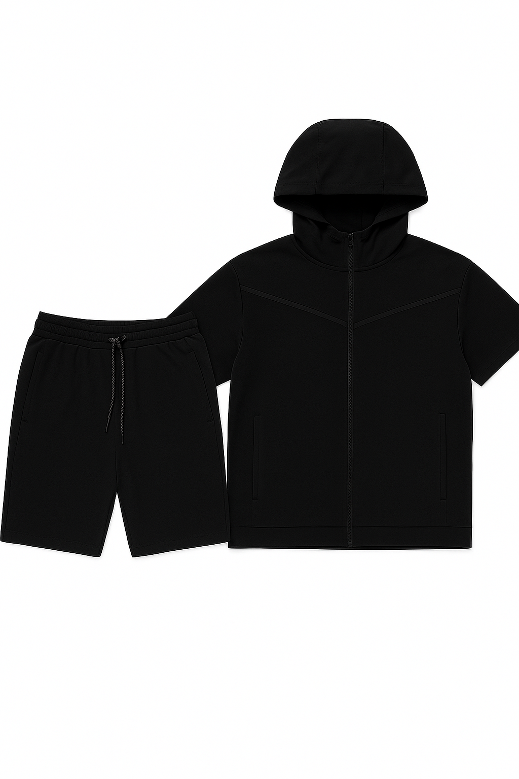 Men’s TechFlex Hooded Zip-Up Short Set - Apparel 22