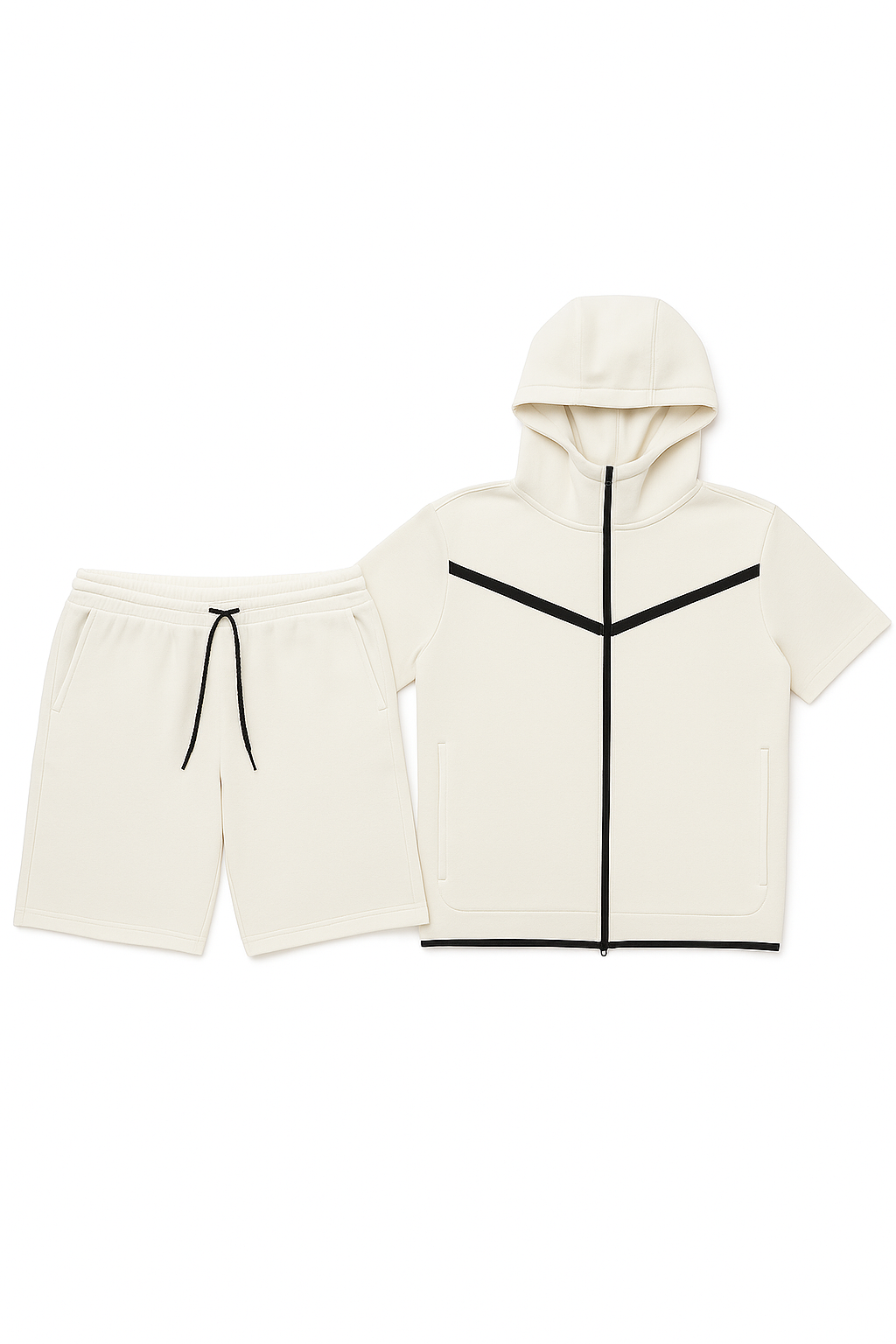 Men’s TechFlex Hooded Zip-Up Short Set - Apparel 22