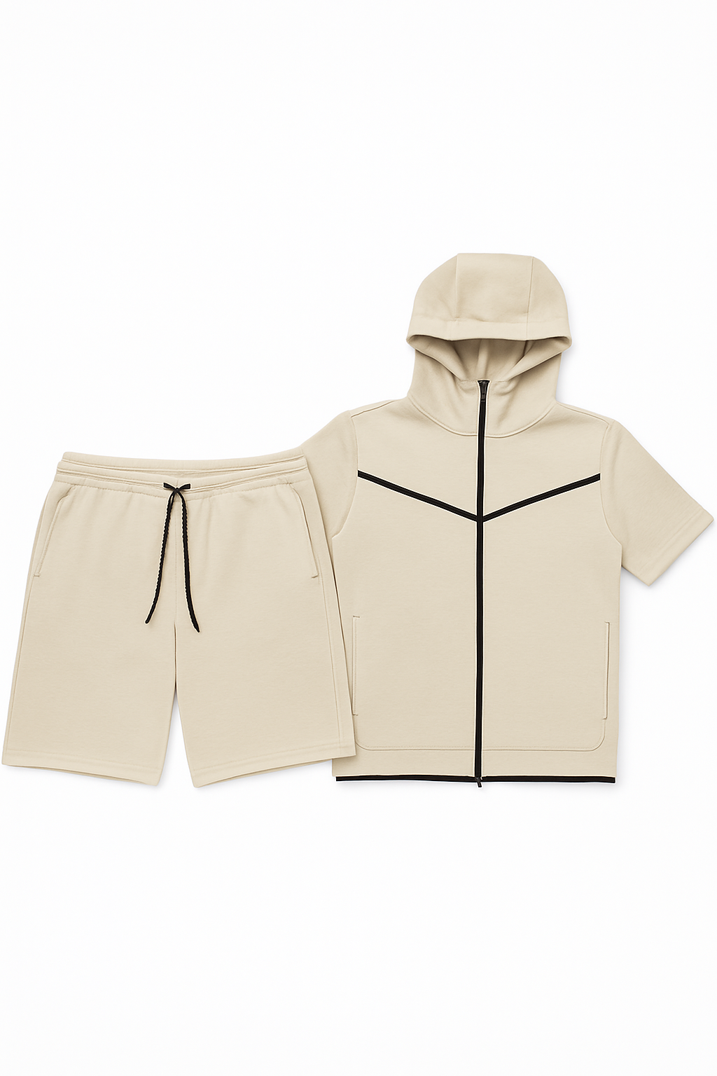 Men’s TechFlex Hooded Zip-Up Short Set - Apparel 22