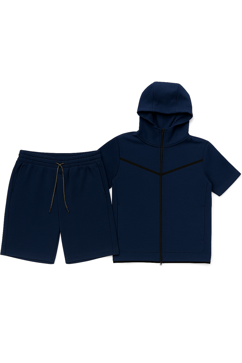 Men’s TechFlex Hooded Zip-Up Short Set - Apparel 22