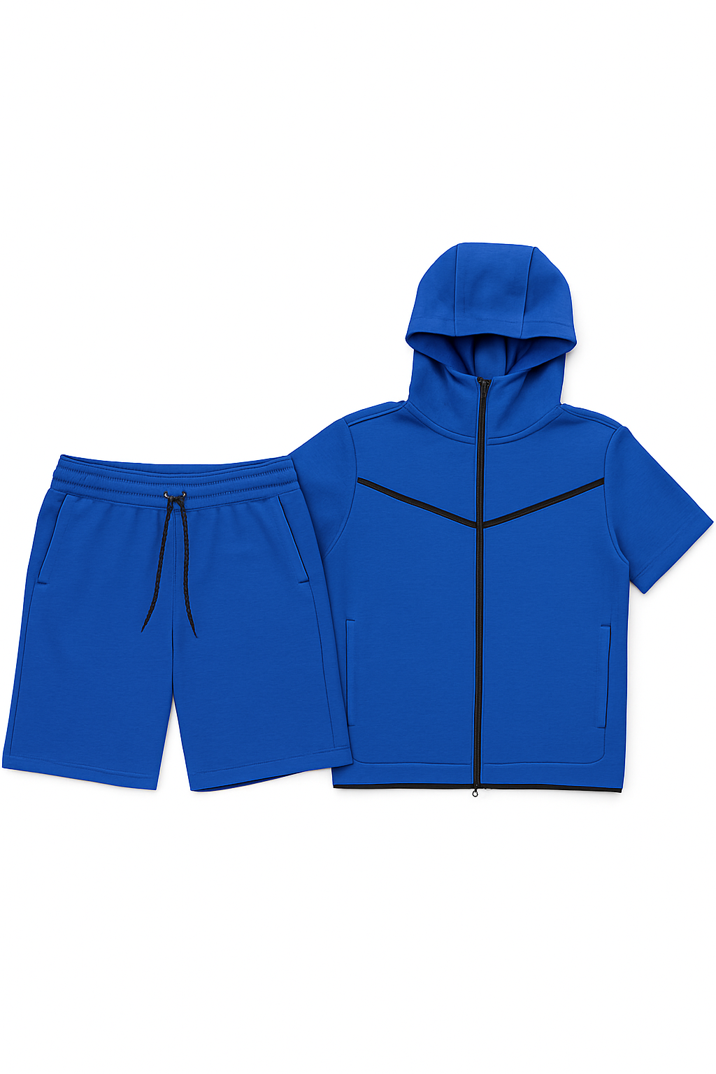 Men’s TechFlex Hooded Zip-Up Short Set - Apparel 22