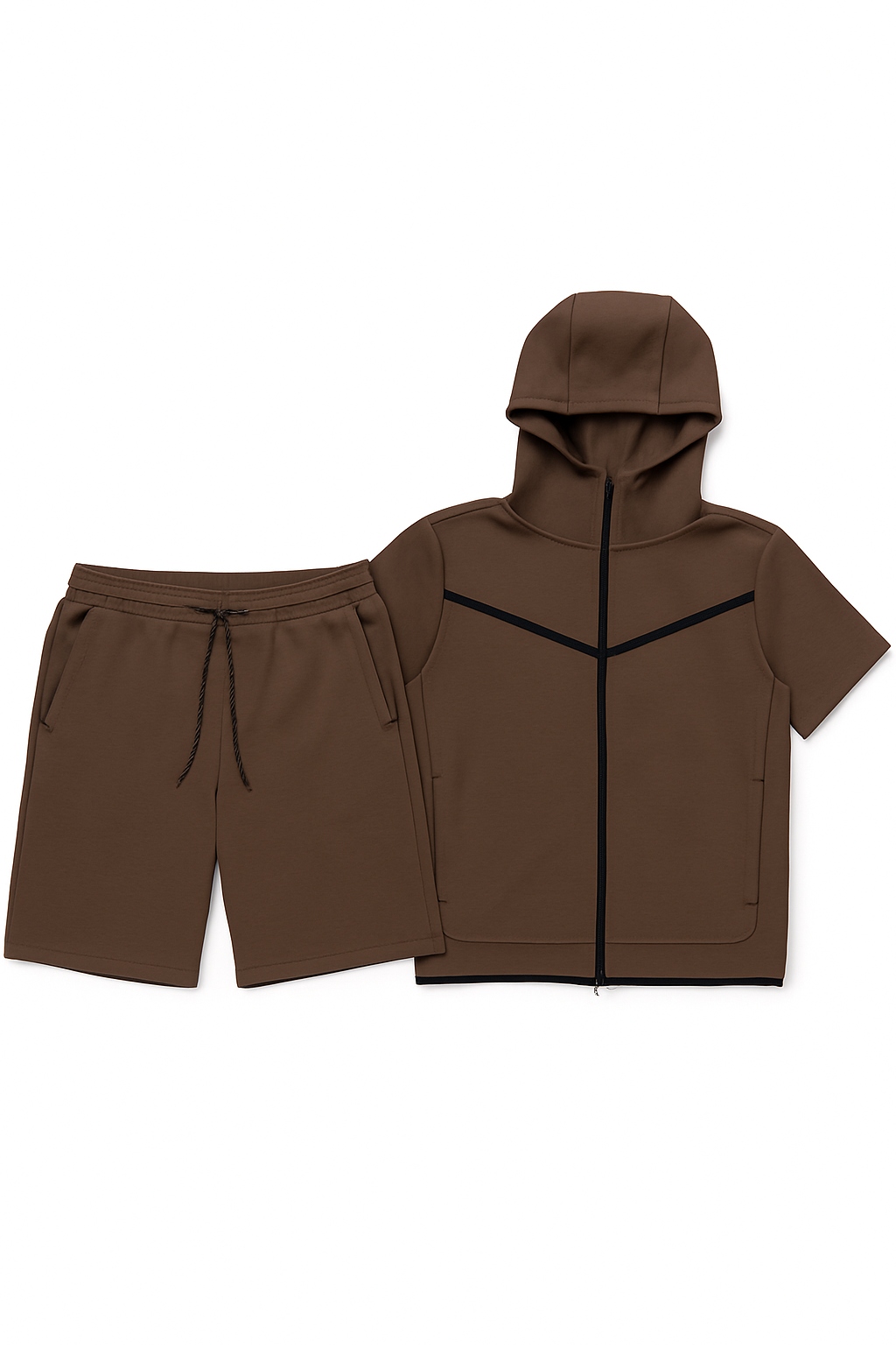 Men’s TechFlex Hooded Zip-Up Short Set - Apparel 22