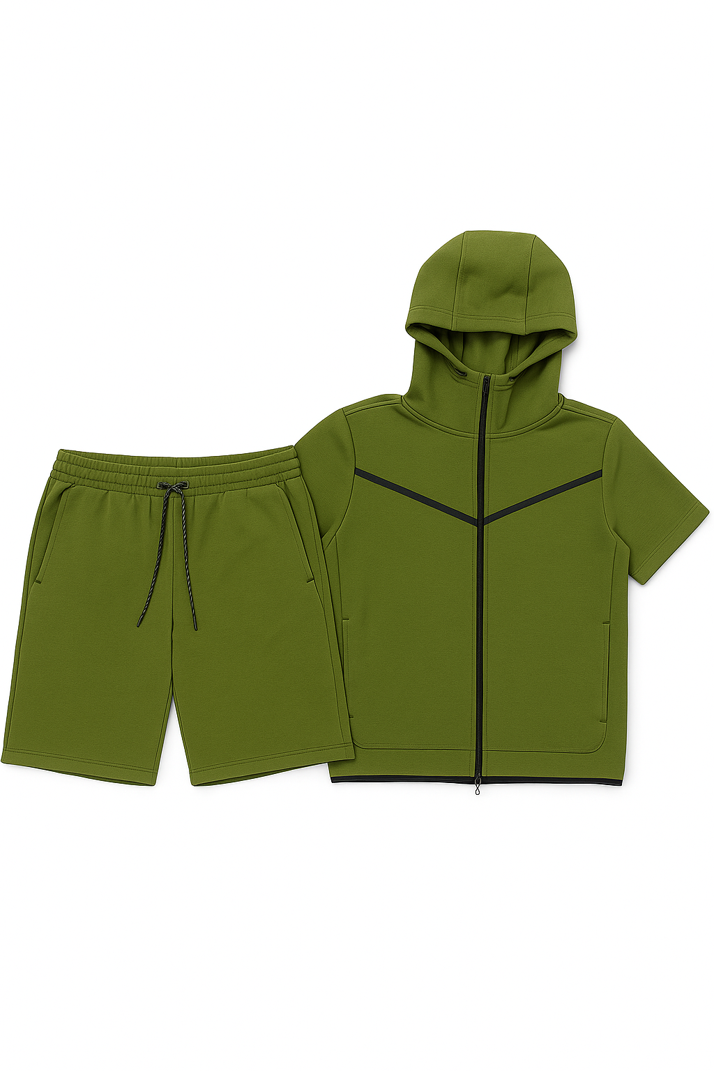 Men’s TechFlex Hooded Zip-Up Short Set - Apparel 22