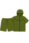 Men’s TechFlex Hooded Zip-Up Short Set - Apparel 22