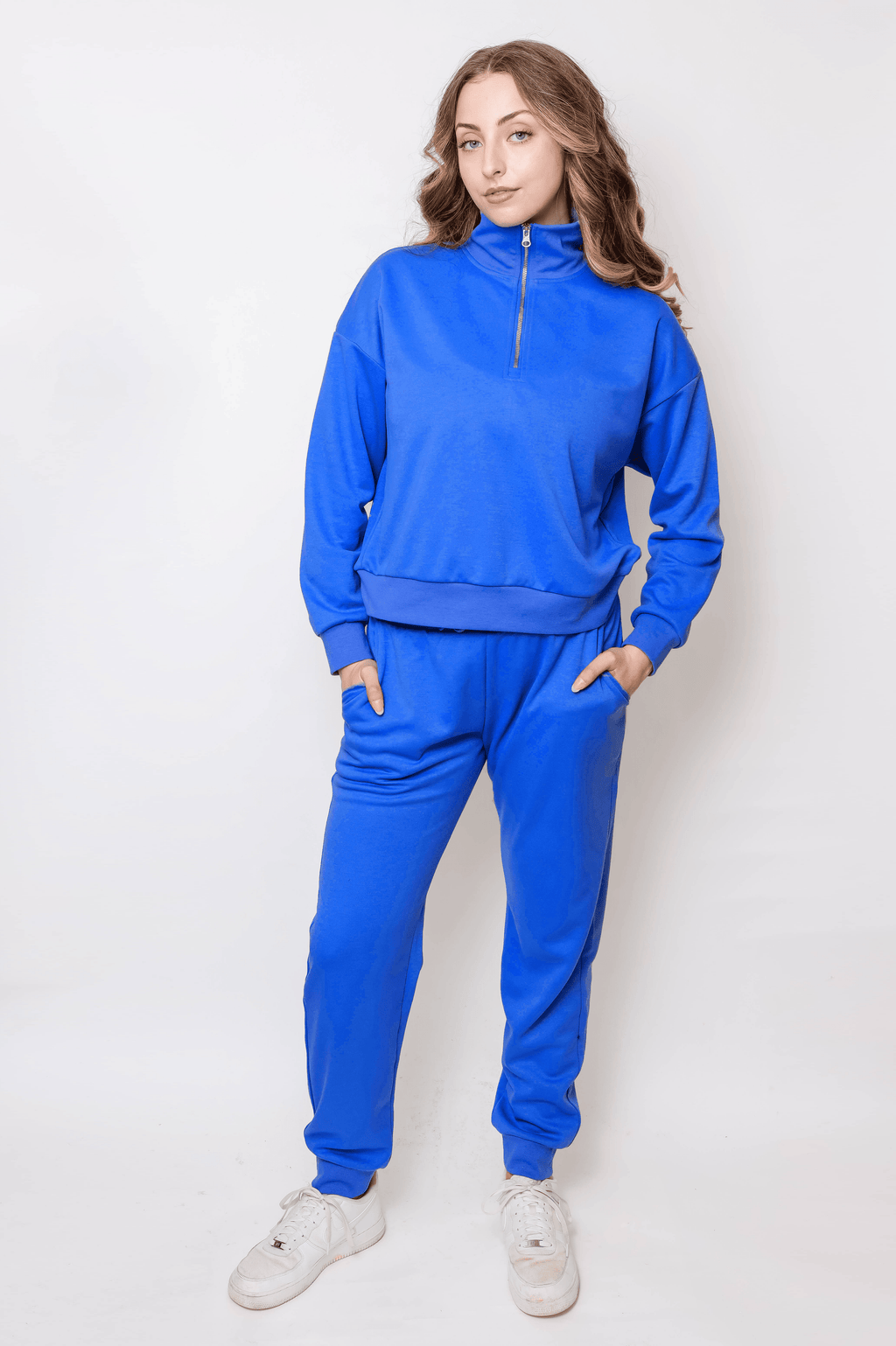Women's Quarter-Zip Pullover & Jogger Set - Apparel 22